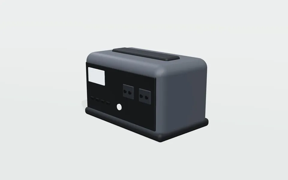 Ilustración genérica de estación de energía portátil; no es una foto del modelo EcoFlow RIVER 2.